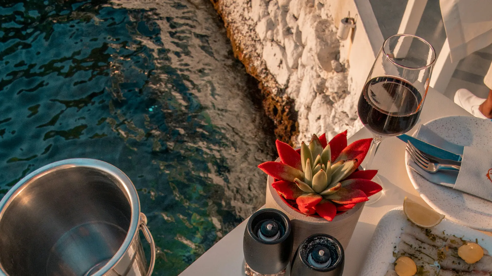A Greek seafood lunch served beside the sea